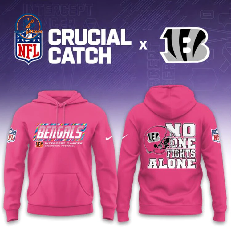 Cincinnati Bengals Crucial Catch 2026 Pink Hoodie Cincinnati Bengals Crucial Catch 2026 Pink Hoodie