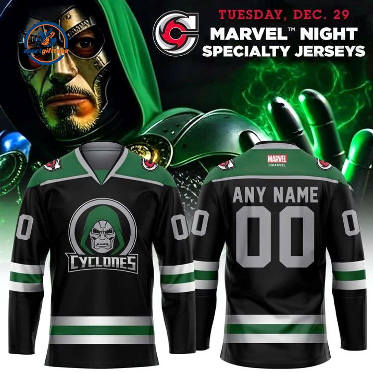 Cincinnati Cyclones Dr. Doom 26 Custom Jersey Cincinnati Cyclones Dr. Doom 26 Custom Jersey