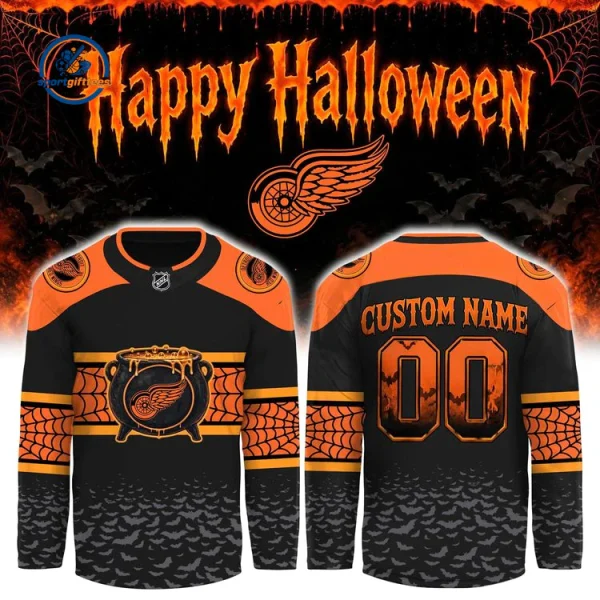Detroit Red Wings x Halloween Day 26 Custom Name Jersey
