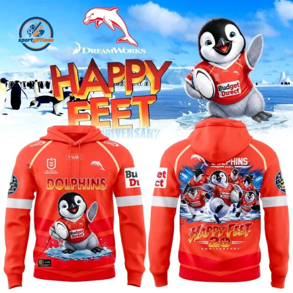 Dolphins NRL Happy Feet 20th Anniversary Hoodie