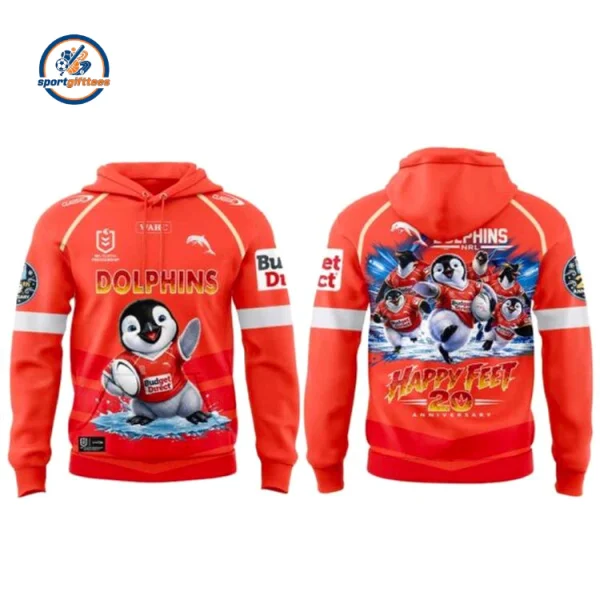 Dolphins NRL Happy Feet 20th Anniversary Hoodie