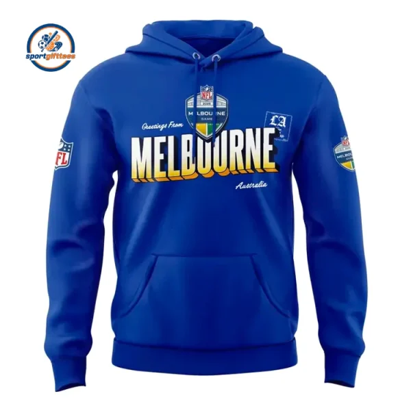 Los Angeles Rams LA to Melbourne Blue Hoodie