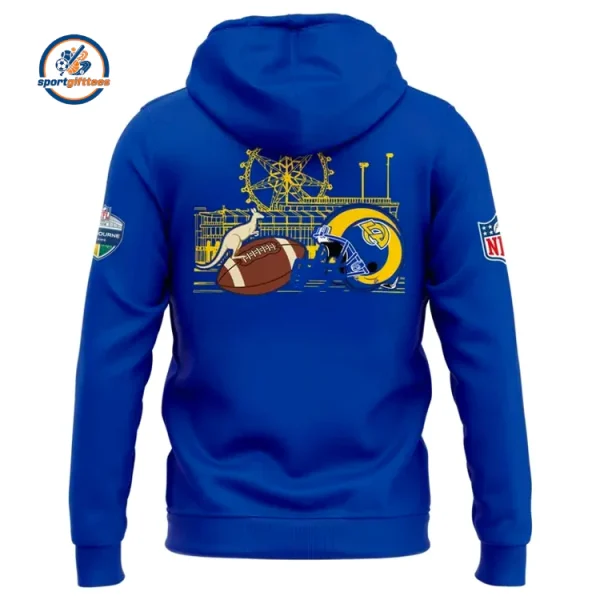 Los Angeles Rams LA to Melbourne Blue Hoodie