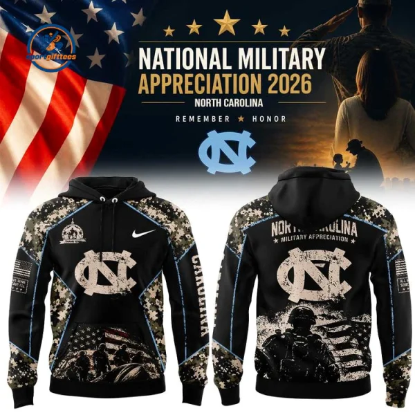 North Carolina Tar Heels Military Appreciation 2026 Hoodie