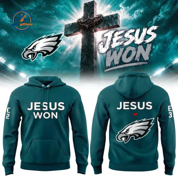 Philadelphia Eagles Jesus Won 2026 Hoodie