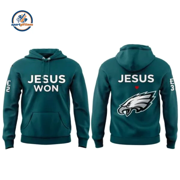 Philadelphia Eagles Jesus Won 2026 Hoodie