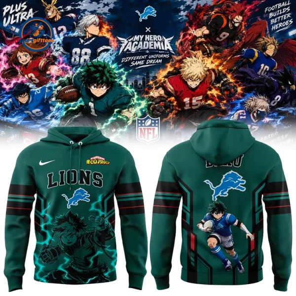 Detroit Lions x My Hero Academia Deku Hoodie