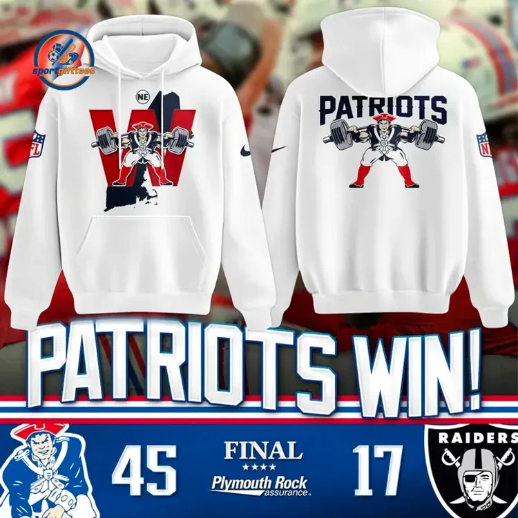New England Patriots Weightlifting Graphic White Hoodie New England Patriots Weightlifting Graphic White Hoodie