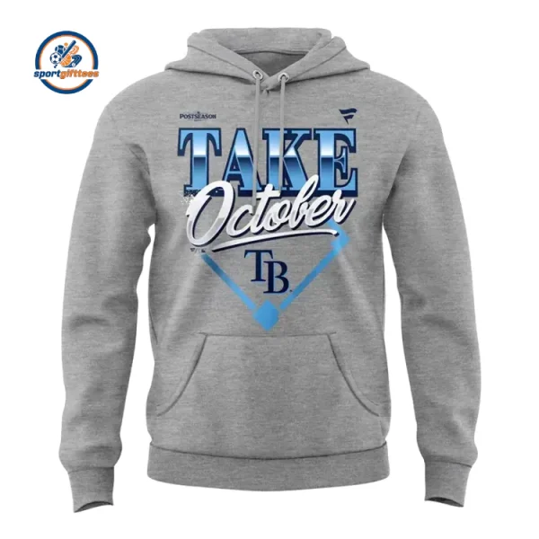 Tampa Bay Rays Gray Division Series Champions Distressed Locker Room Take October Hoodie