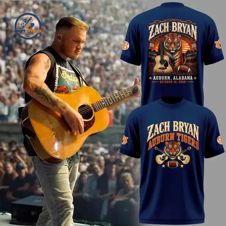 Zach Bryan × Auburn Tigers Vintage Country T-Shirt Zach Bryan × Auburn Tigers Vintage Country T-Shirt